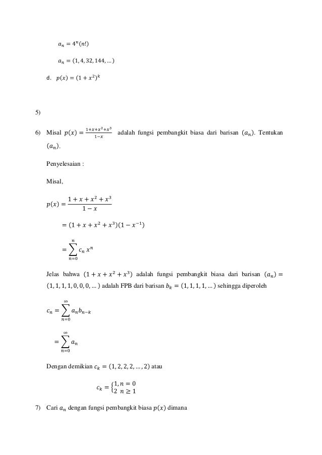 fungsi pembangkit matematika diskrit